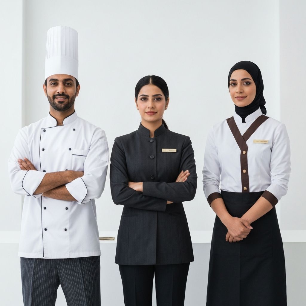 فريق عمل يرتدي زي موحد احترافي